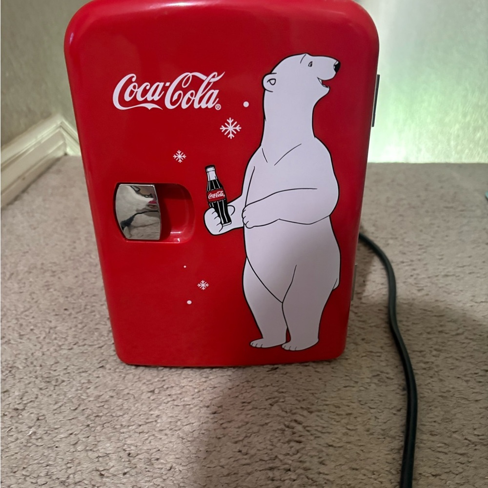 Coca-Cola Mini Fridge with Polar Bear Design